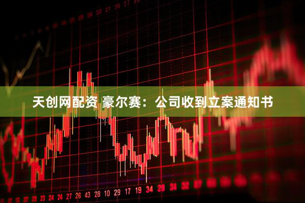天创网配资 豪尔赛：公司收到立案通知书