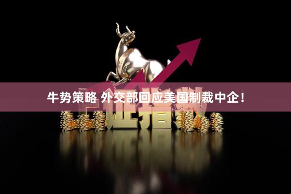 牛势策略 外交部回应美国制裁中企！